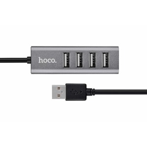 Хаб USB hoco 6957531038139 HB1, темно-серый