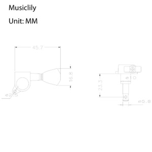 Колок для гитары Musiclily M169-3M757-3