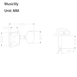 Одиночный колок для гитары Musiclily MX0703