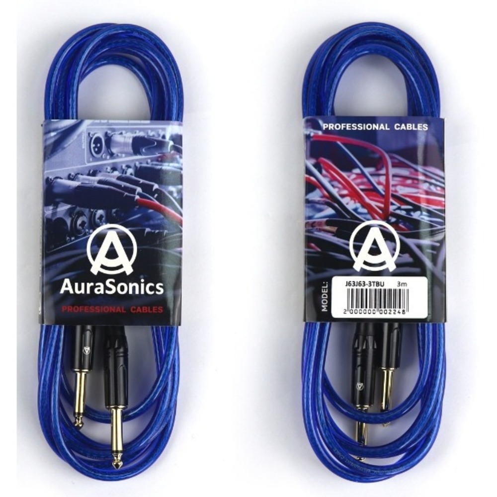 Кабель аудио 1xJack - 1xJack AuraSonics J63J63-3TBU 3.0m