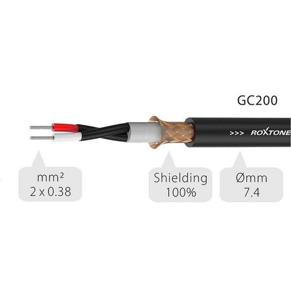 Кабель микрофонный на катушках Roxtone GC200/100 Black 100.0m