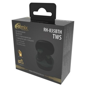 Наушники внутриканальные беспроводные Ritmix RH-835BTH TWS Matte Black