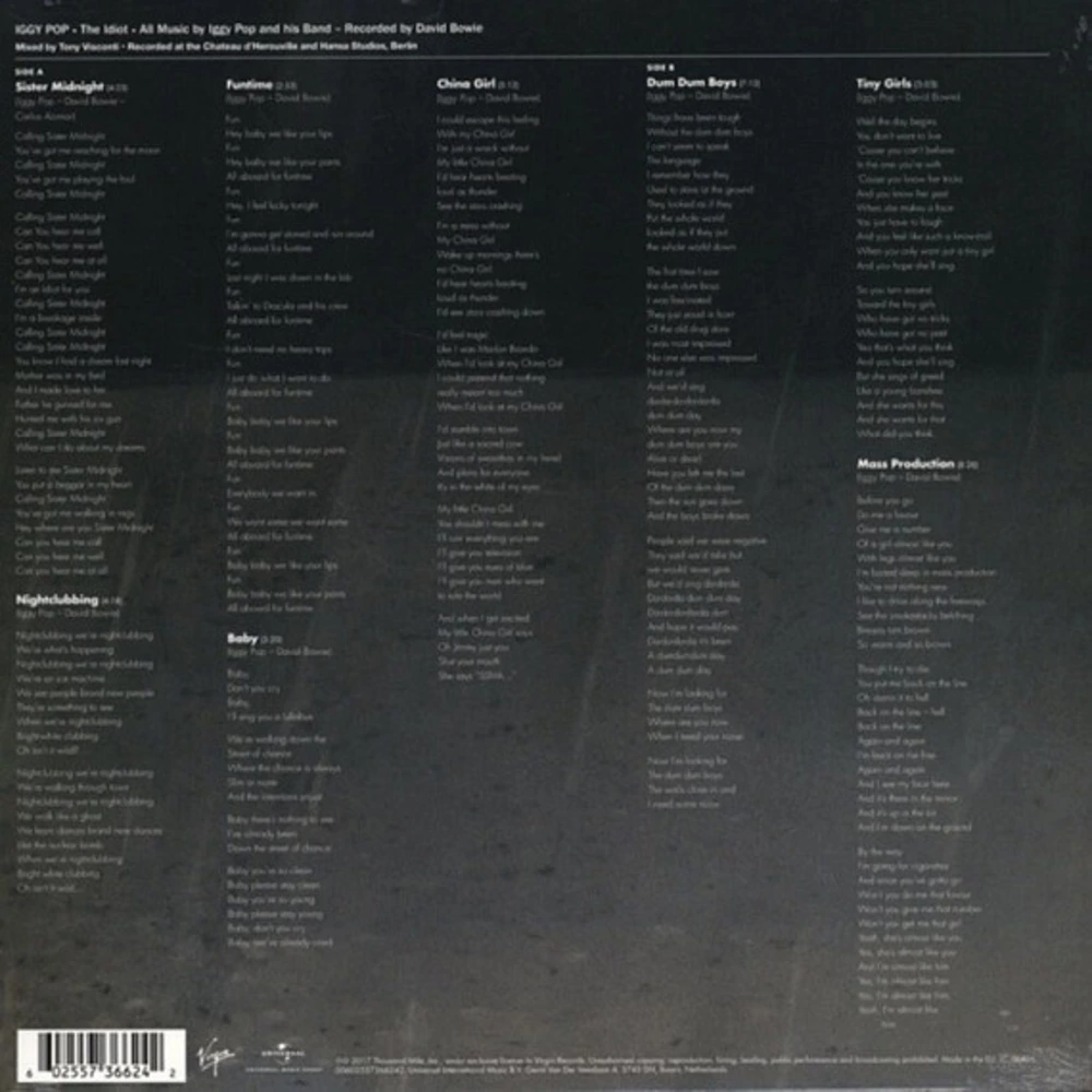 Пластинка LP Iggy Pop - The Idiot