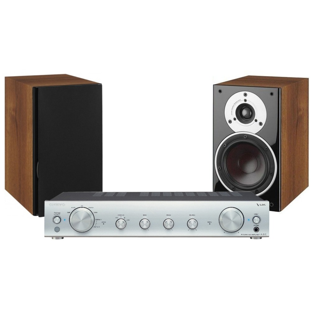 Микросистема Onkyo A-5VL Silver + Dali Zensor 1 Light Walnut
