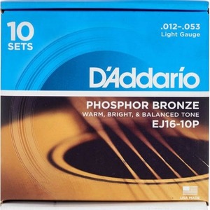 Струны для акустической гитары DAddario EJ16-10P