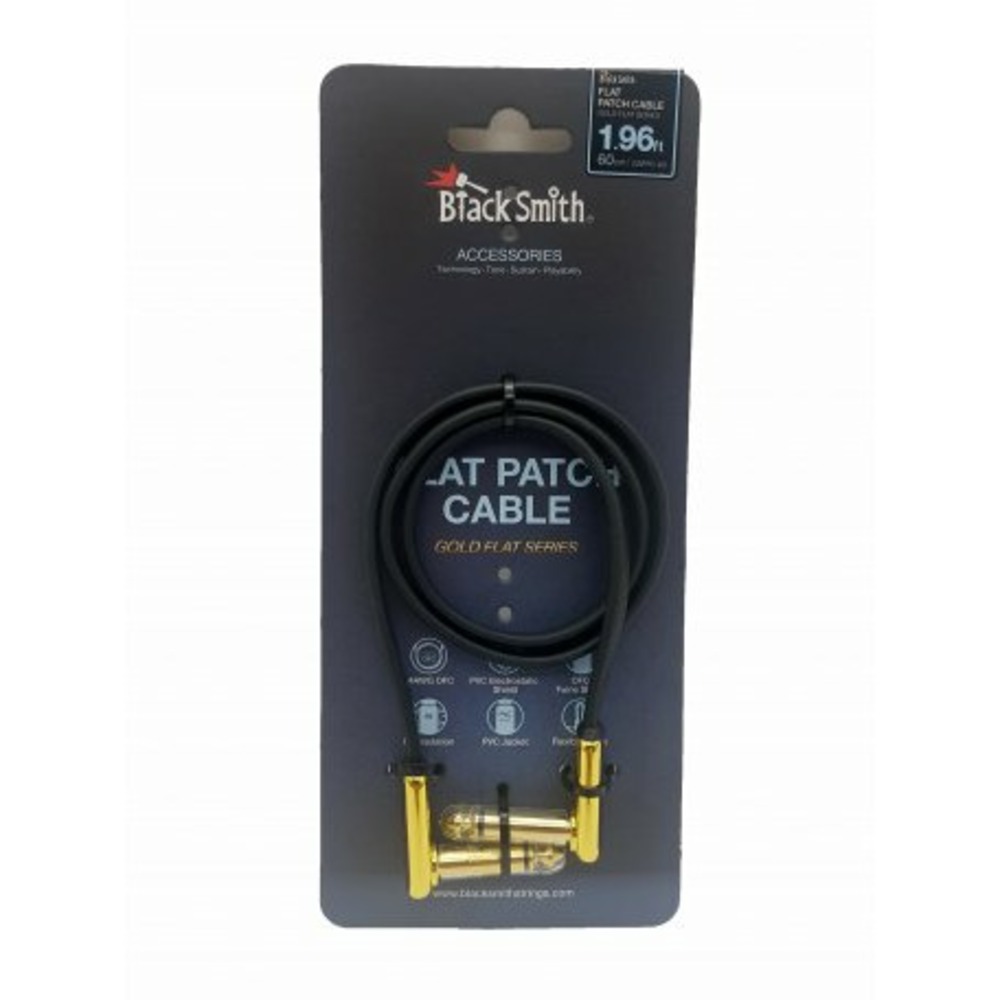 Кабель аудио 1xJack - 1xJack BlackSmith Patch Cable Gold Flat GSFPC-60 0.6m