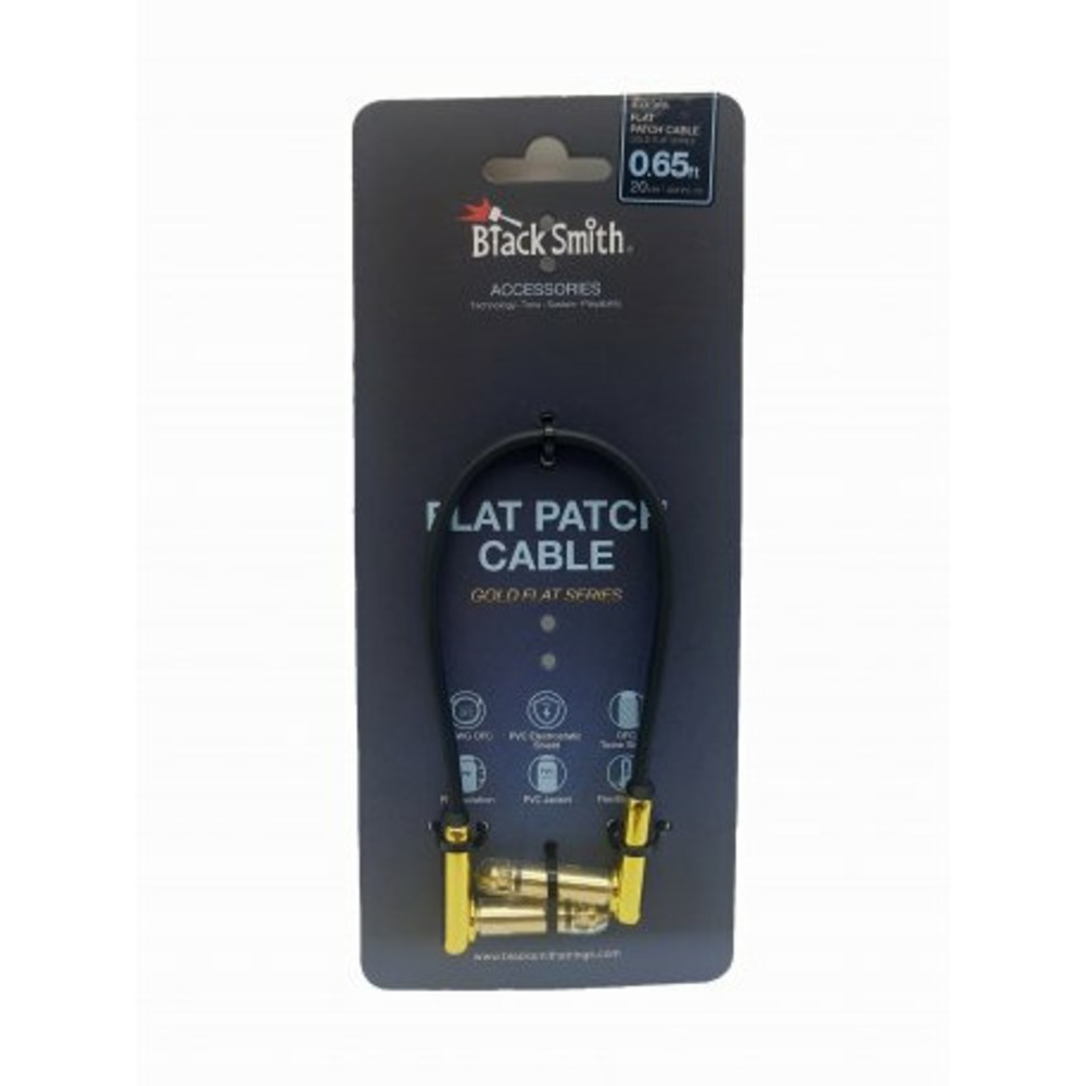 Кабель аудио 1xJack - 1xJack BlackSmith Patch Cable Gold Flat GSFPC-20 0.2m