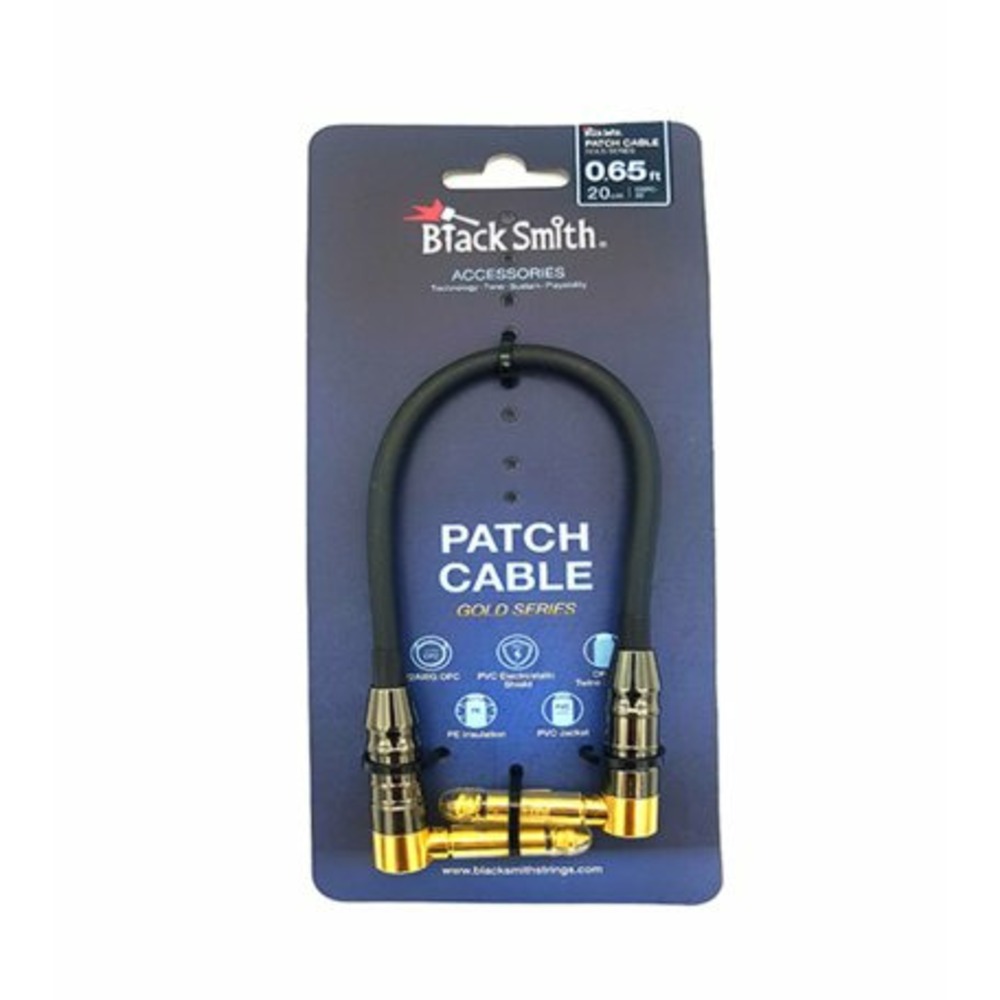 Кабель аудио 1xJack - 1xJack BlackSmith Patch Cable Gold Series GSPC-20 0.2m