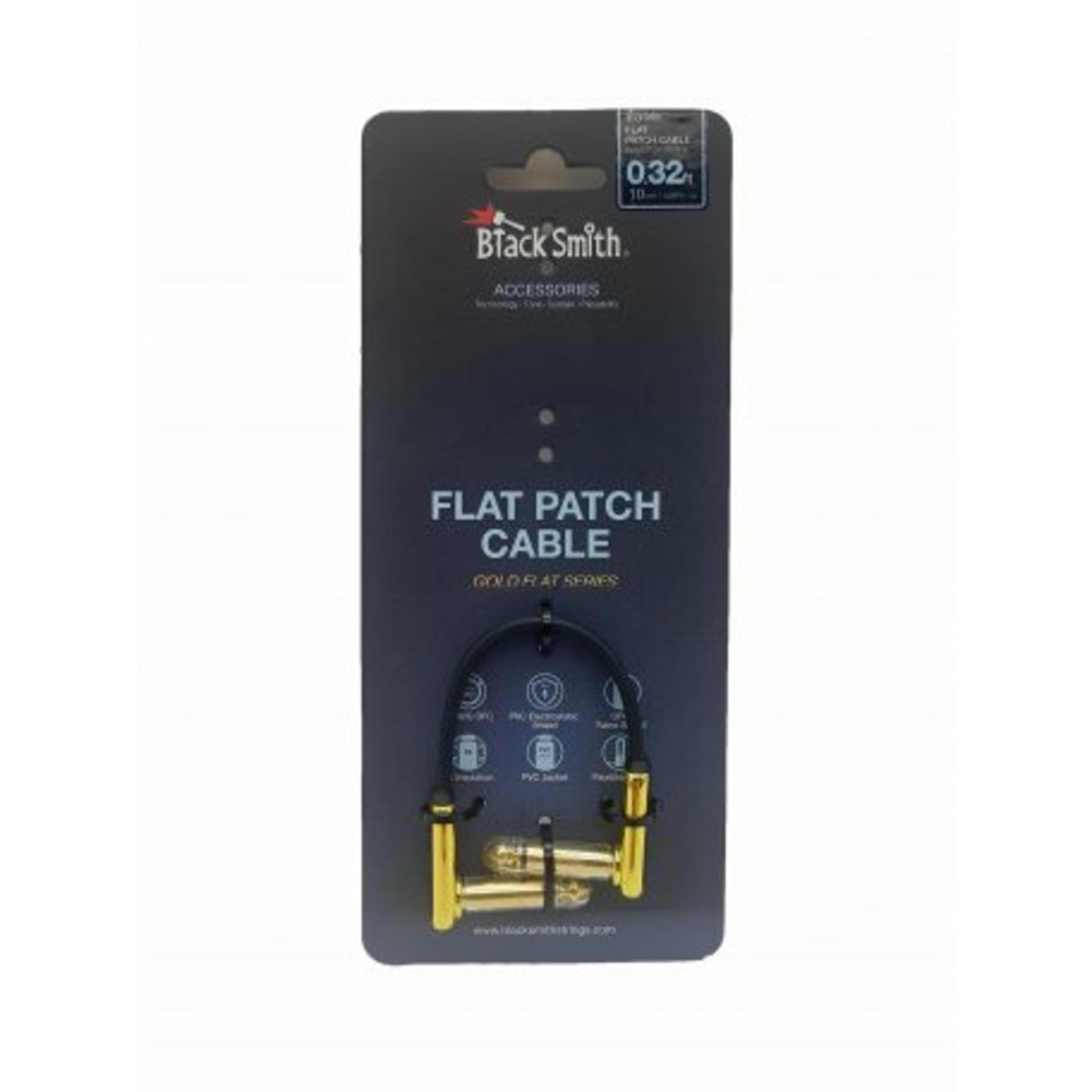 Кабель аудио 1xJack - 1xJack BlackSmith Patch Cable Gold Flat GSFPC-10 0.1m