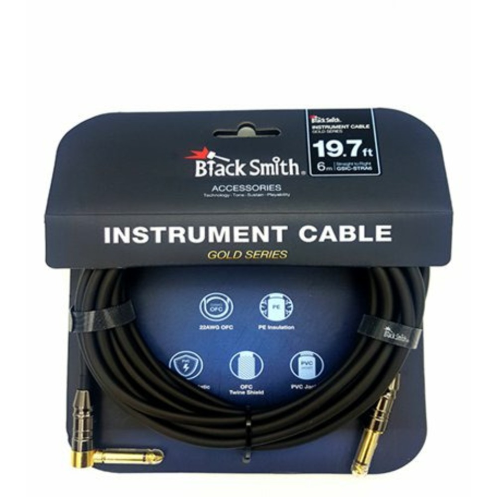 Кабель аудио 1xJack - 1xJack BlackSmith Instrument Cable Gold Series GSIC-STRA6 6.0m