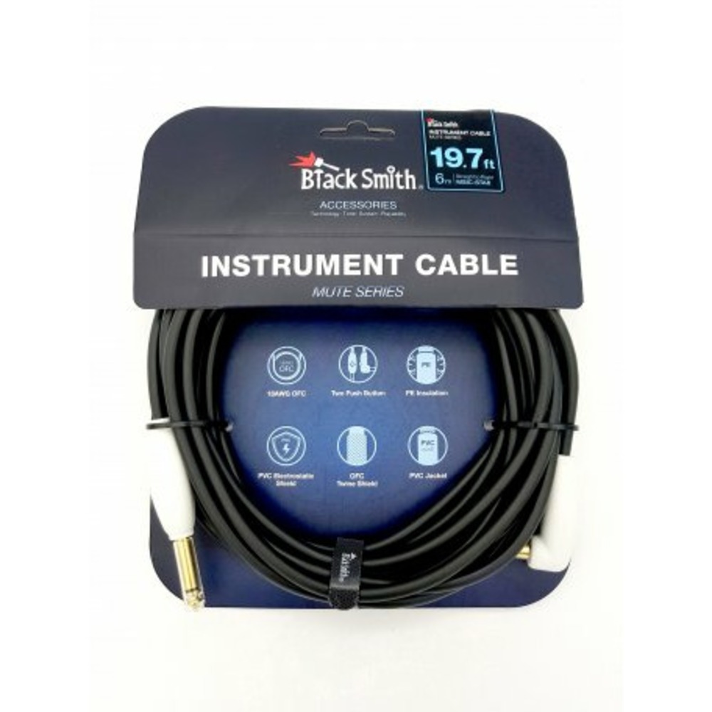 Кабель аудио 1xJack - 1xJack BlackSmith Instrument Cable Mute Series MSIC-STA6 6.0m