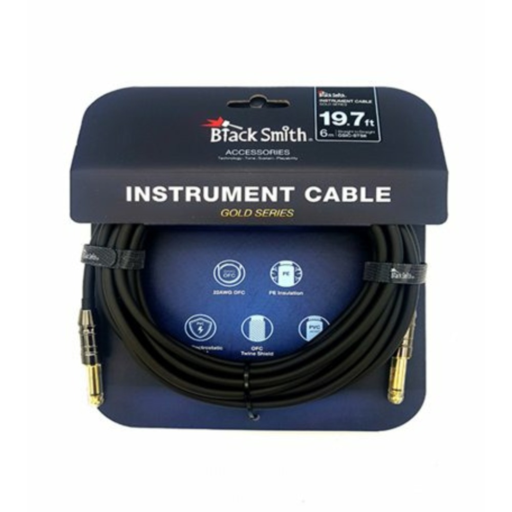 Кабель аудио 1xJack - 1xJack BlackSmith Instrument Cable Gold Series GSIC-STS6 6.0m