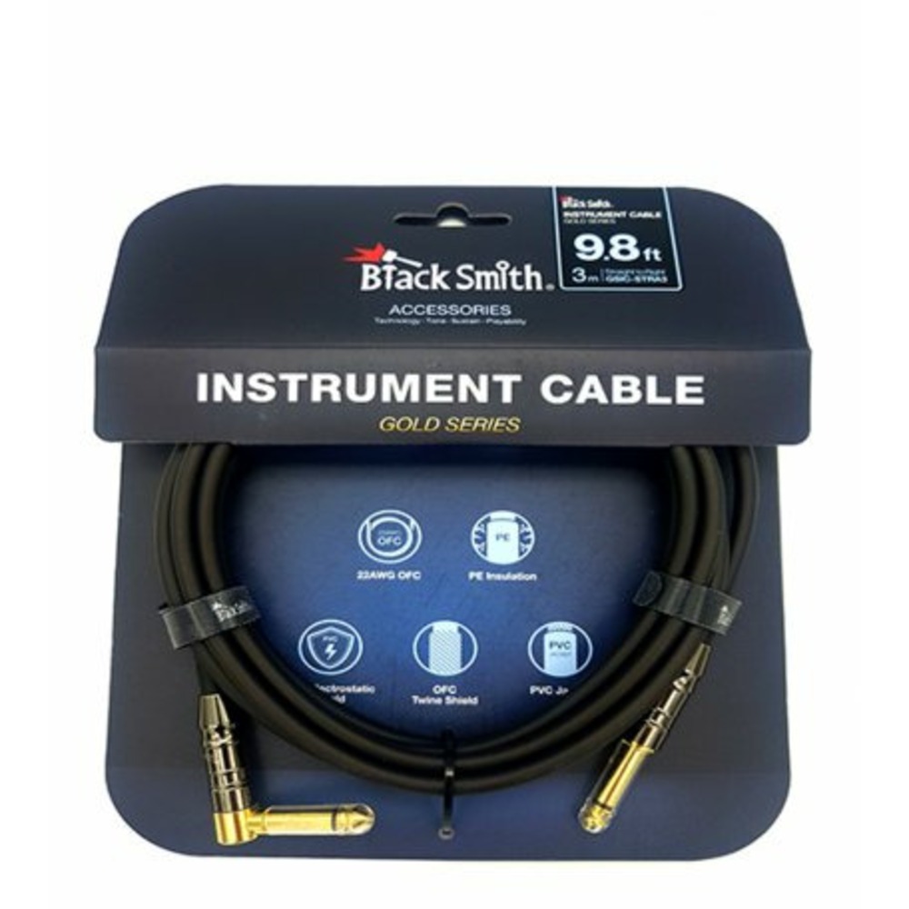 Кабель аудио 1xJack - 1xJack BlackSmith Instrument Cable Gold Series GSIC-STRA3 3.0m