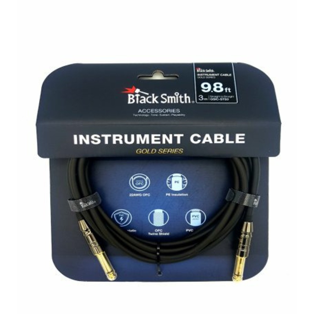 Кабель аудио 1xJack - 1xJack BlackSmith Instrument Cable Gold Series GSIC-STS3 3.0m