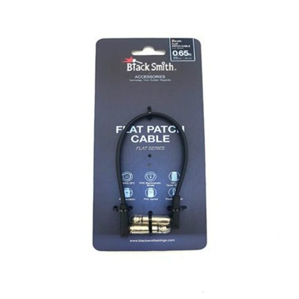 Кабель аудио 1xJack - 1xJack BlackSmith Flat Patch Cable FPC-20 0.2m