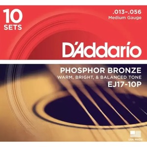 Струны для акустической гитары DAddario EJ17-10P