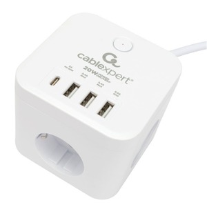 Сетевой фильтр Cablexpert CUBE-3-CU3-W-1.5 1.5m