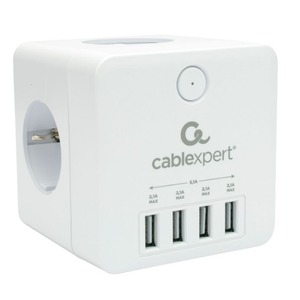 Сетевой фильтр Cablexpert CUBE-4-U4-W