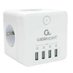 Сетевой фильтр Cablexpert CUBE-4-U4-W