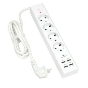 Сетевой фильтр Cablexpert EXN-4-U4-W-2 2.0m