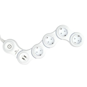 Сетевой фильтр Cablexpert SNK-4-U2-W-2 2.0m
