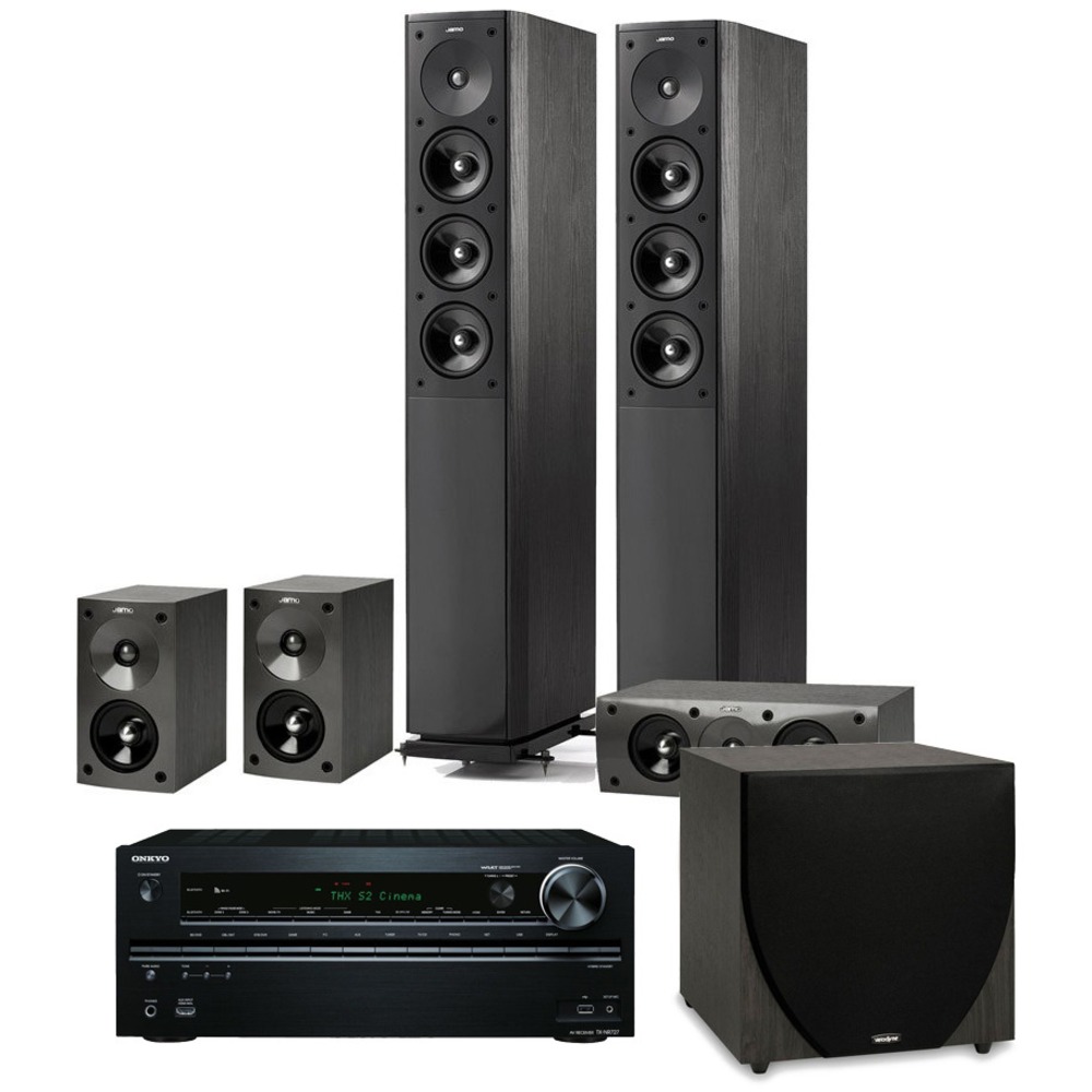 Домашний кинотеатр Onkyo TX-NR727 + Jamo S608 HCS 3 Black + Velodyne EQ-Max10 Black