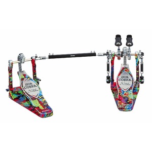 Педаль для барабана Tama IRON COBRA HP900RWMPR Rolling Glide Twin Pedal Psychedelic Rainbow