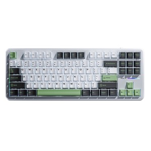Клавиатура игровая AULA F87 3in1 (BT, 2.4 GHz, Wired) White-Black-Green