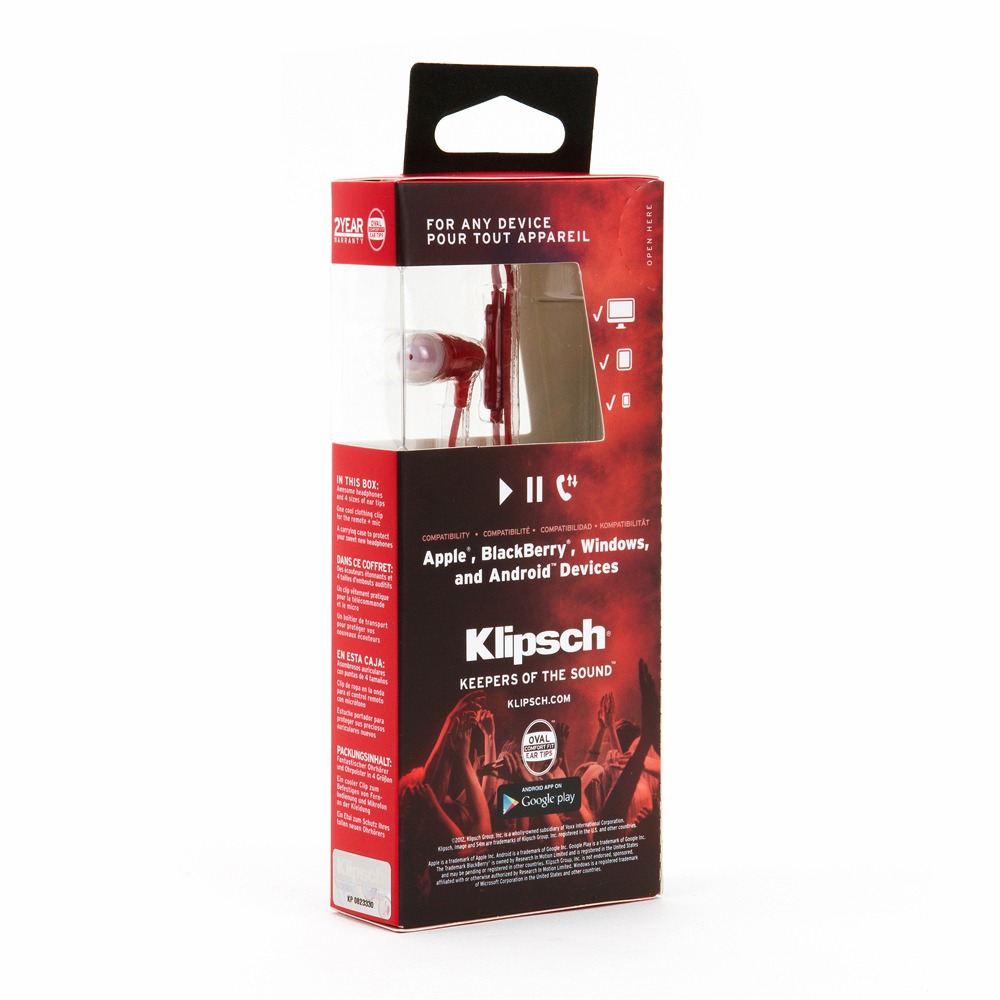 Наушники внутриканальные классические Klipsch Image S3m Red