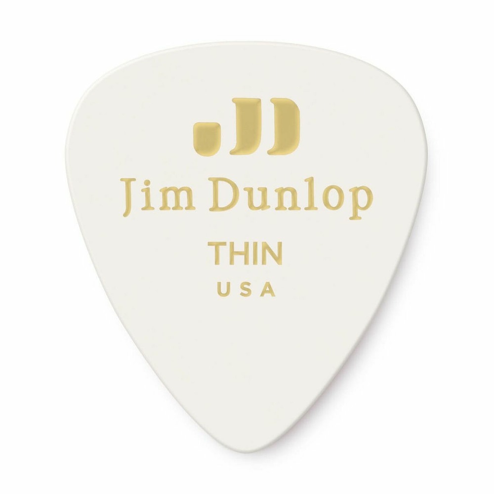 Медиатор DUNLOP 483P01TH Celluloid White Thin 12Pack