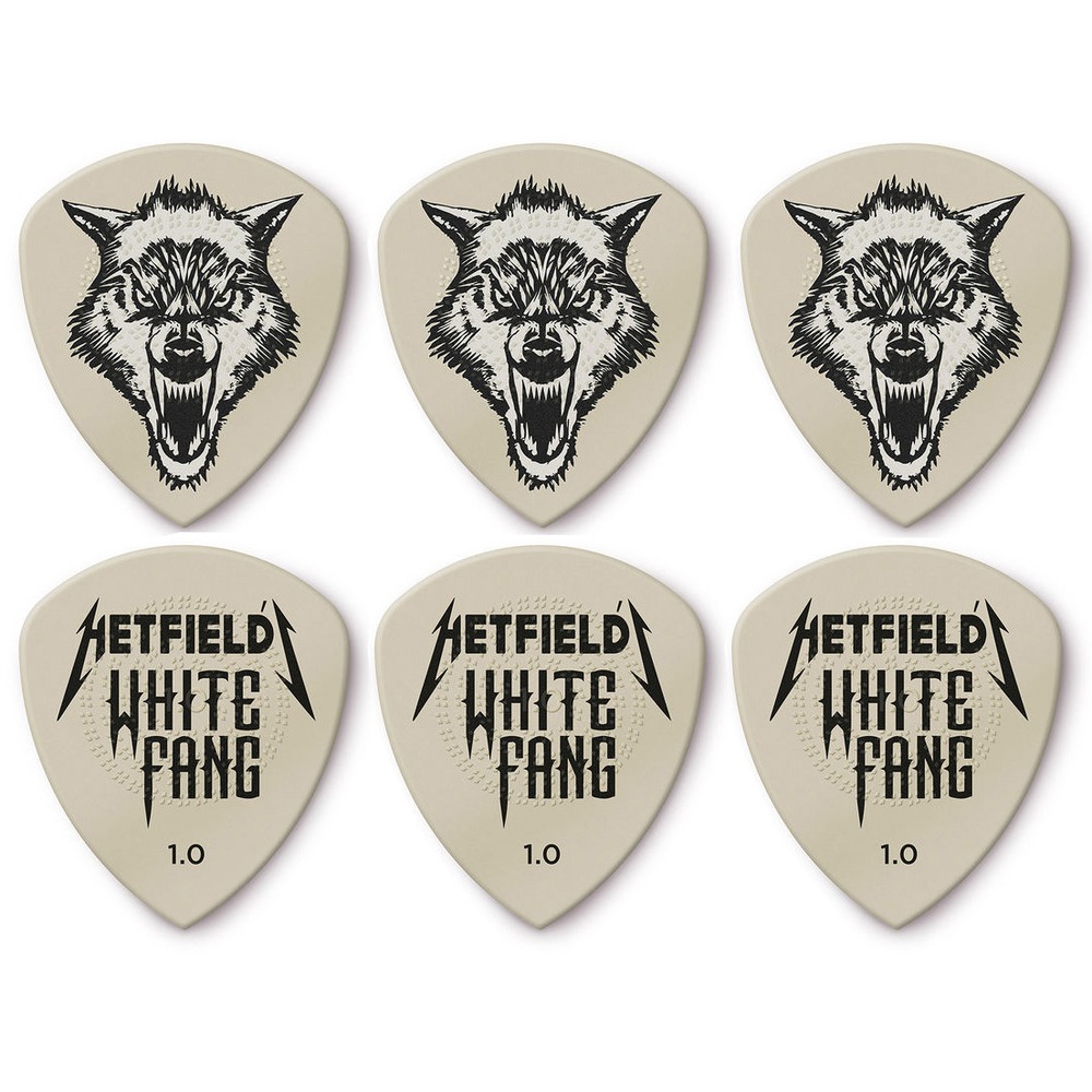 Набор медиаторов 6шт. Dunlop PH122T1.0 Hetfields White Fang Pick Tin 6Pack