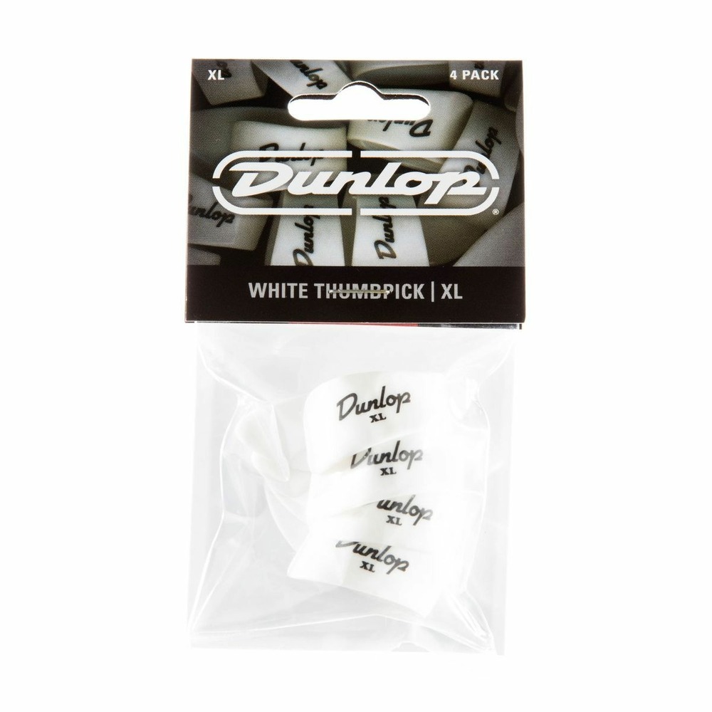 Медиатор DUNLOP 9004P Plastic Thumbpick White 4Pack
