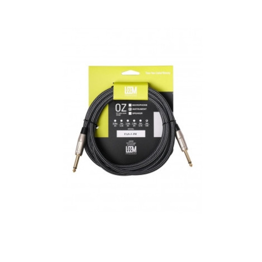 Кабель аудио 1xJack - 1xJack Leem FAS-3BK/WH 3.0m