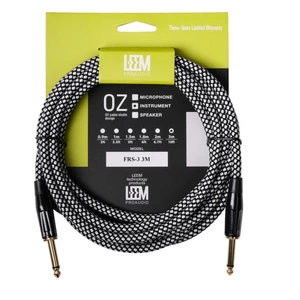 Кабель аудио 1xJack - 1xJack Leem FRS-3 WH/BK 3.0m