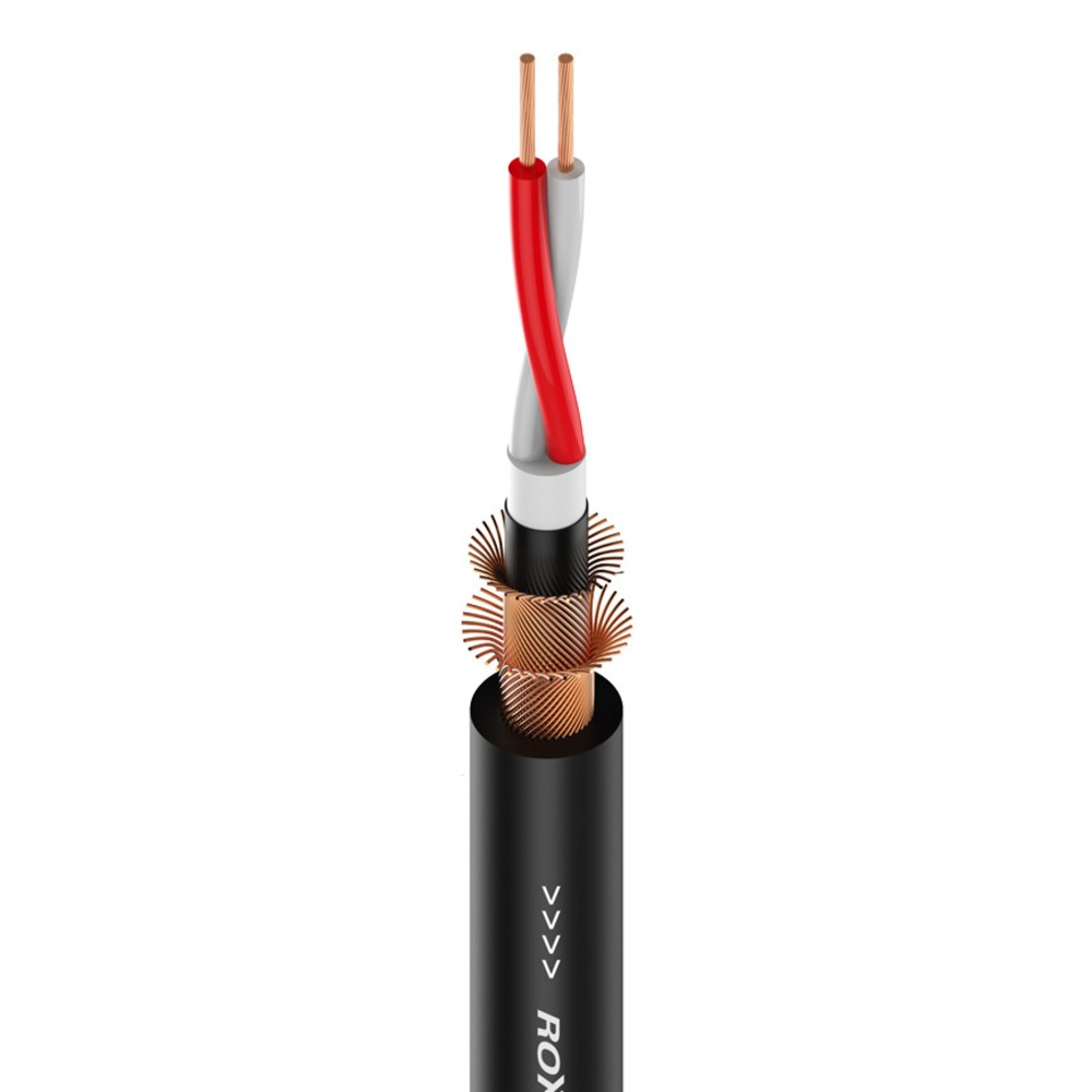 Кабель микрофонный на катушках Roxtone MC240/100 Black 100.0m