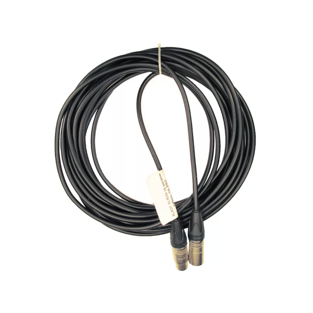 Кабель аудио 1xXLR - 1xXLR GS-PRO XLR3M-R угловой -XLR3F black 10.0m