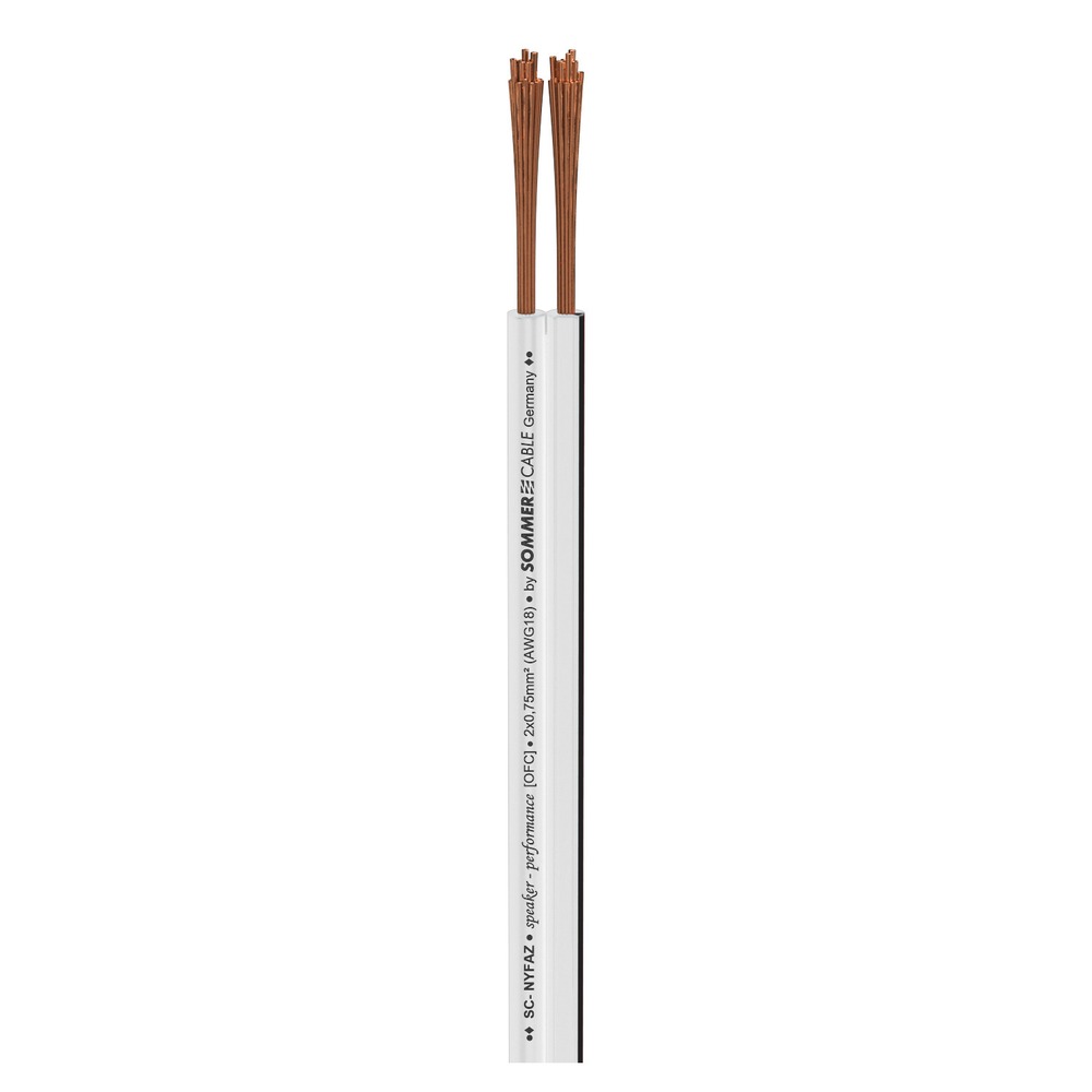 Кабель акустический на катушке Sommer Cable 420-0075-WS SC-Nyfaz White 100.0m