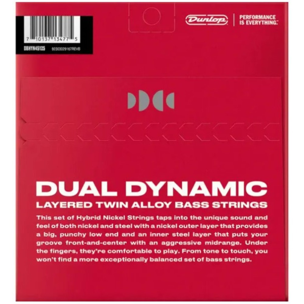 Струны для бас-гитары DUNLOP DBHYN45125 Dual Dynamic Hybrid Nickel