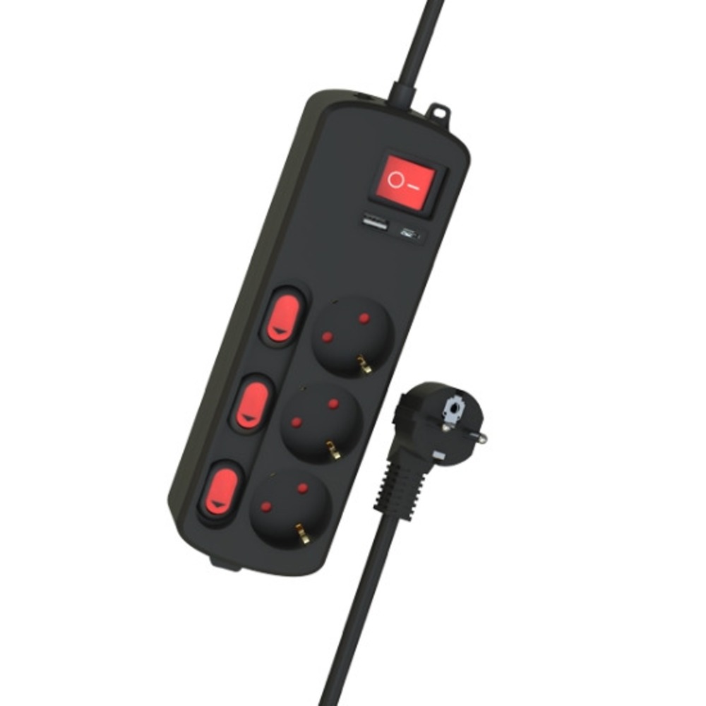 Удлинитель электрический Ritmix RM-231CKOP Black