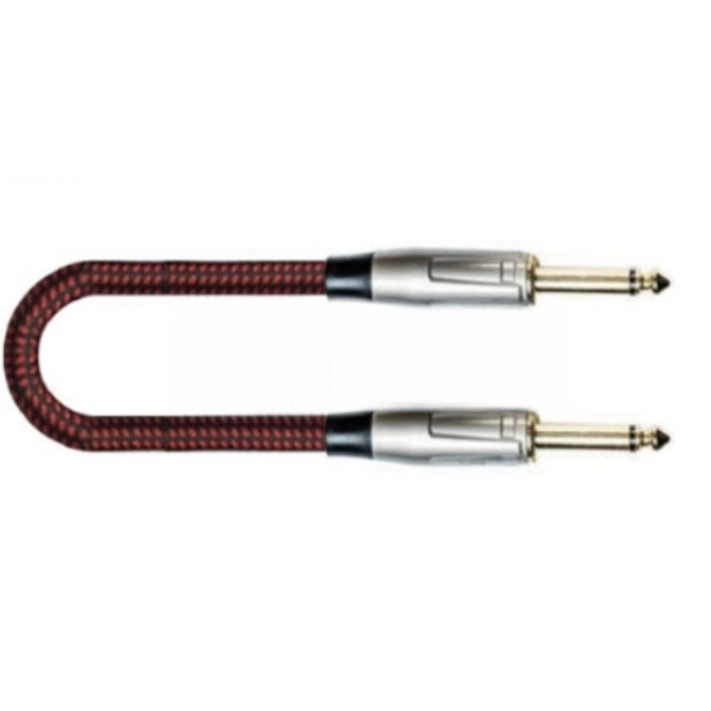 Кабель аудио 1xJack - 1xJack Leem FBS-5 BK/RD 5.0m