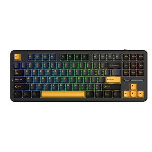 Клавиатура игровая AULA F87 3in1 (BT, 2.4 GHz, Wired) Black-Dark Blue-Orange