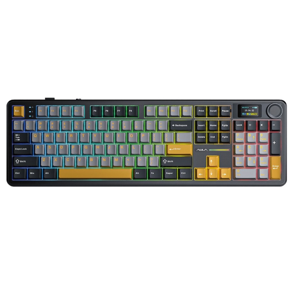 Клавиатура игровая AULA F108 Pro Gray-Orange-Deep Gray