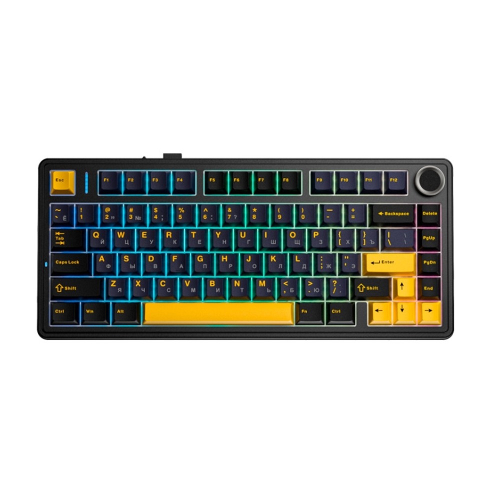 Клавиатура игровая AULA F75 Black-Dark Blue-Orange Light Green Switches