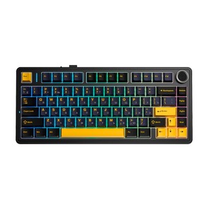 Клавиатура игровая AULA F75 Black-Dark Blue-Orange Light Green Switches