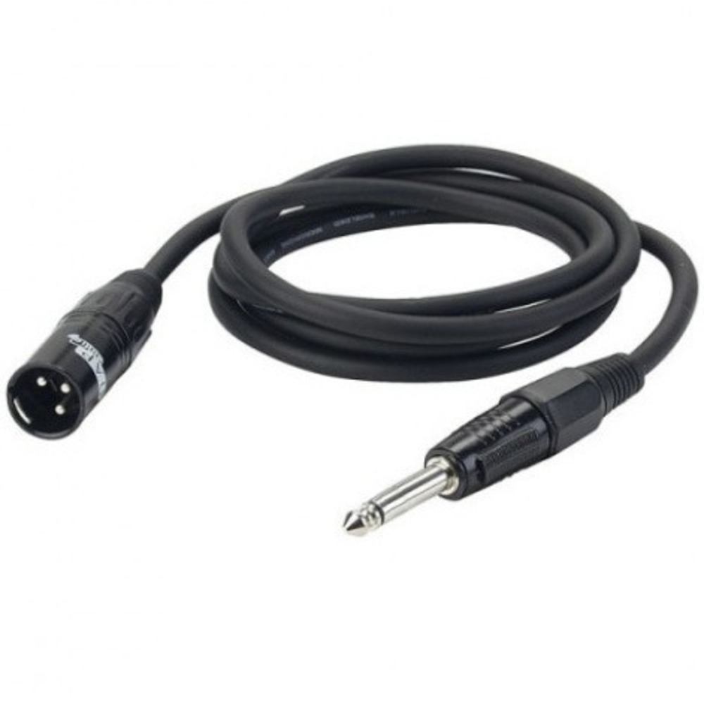 Кабель аудио 1xJack - 1xXLR DAP Audio XLRM/Jack Mono Black 6.0m