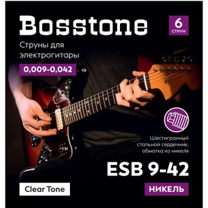 Струны для электрогитары Bosstone Clear Tone ESB 9-42