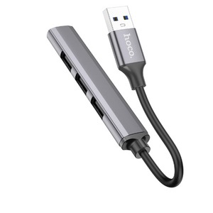 Разветвитель USB3.0/2.0 hoco 6931474765468 HB26 темный алюминий