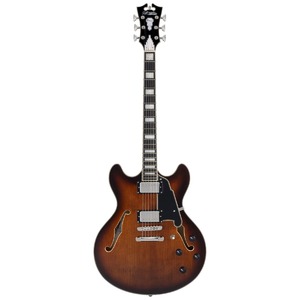 Гитара полуакустическая DAngelico Premier DC Brown Burst