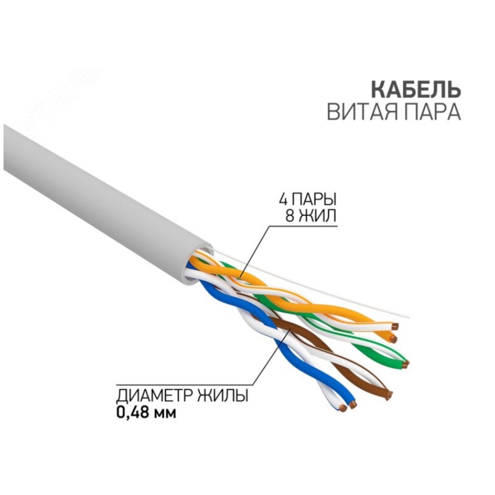 Кабель витая пара на катушке Rexant 01-0052-R 305.0m