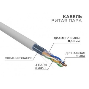 Кабель витая пара на катушке Rexant 01-0169 305.0m